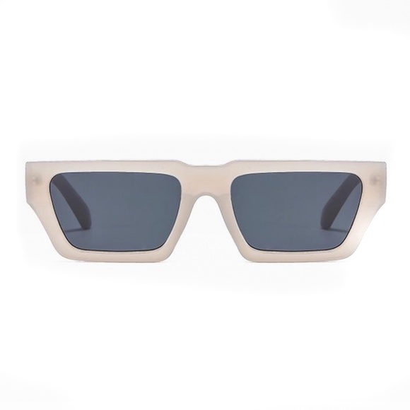 Gray Square Men Women Thick Frame Trendy Party Rectangle Y2K Hip Hop Sunglasses - Picture 3 of 5